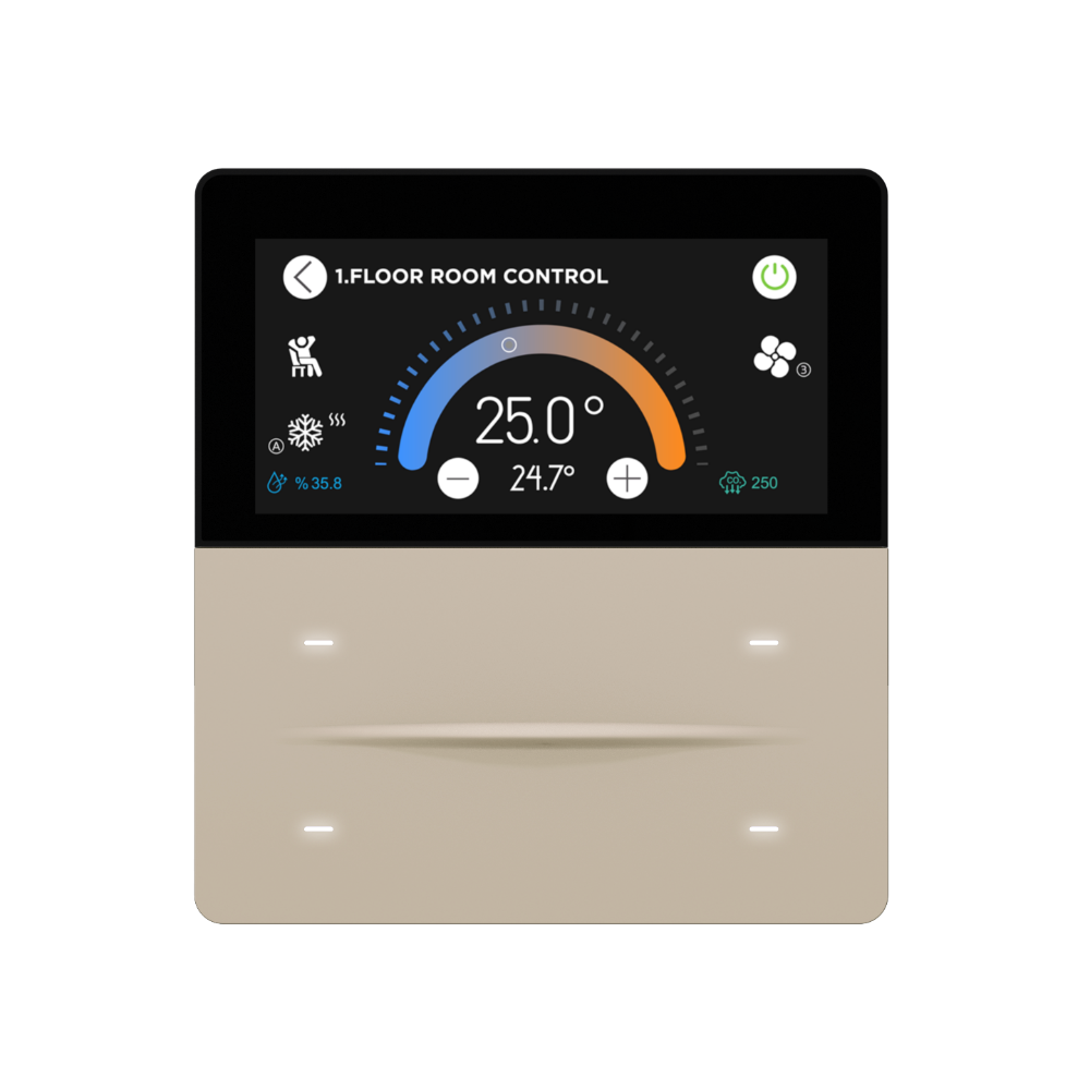 iX-M 3″ 4-Tasten KNX Touch Panel – Beige