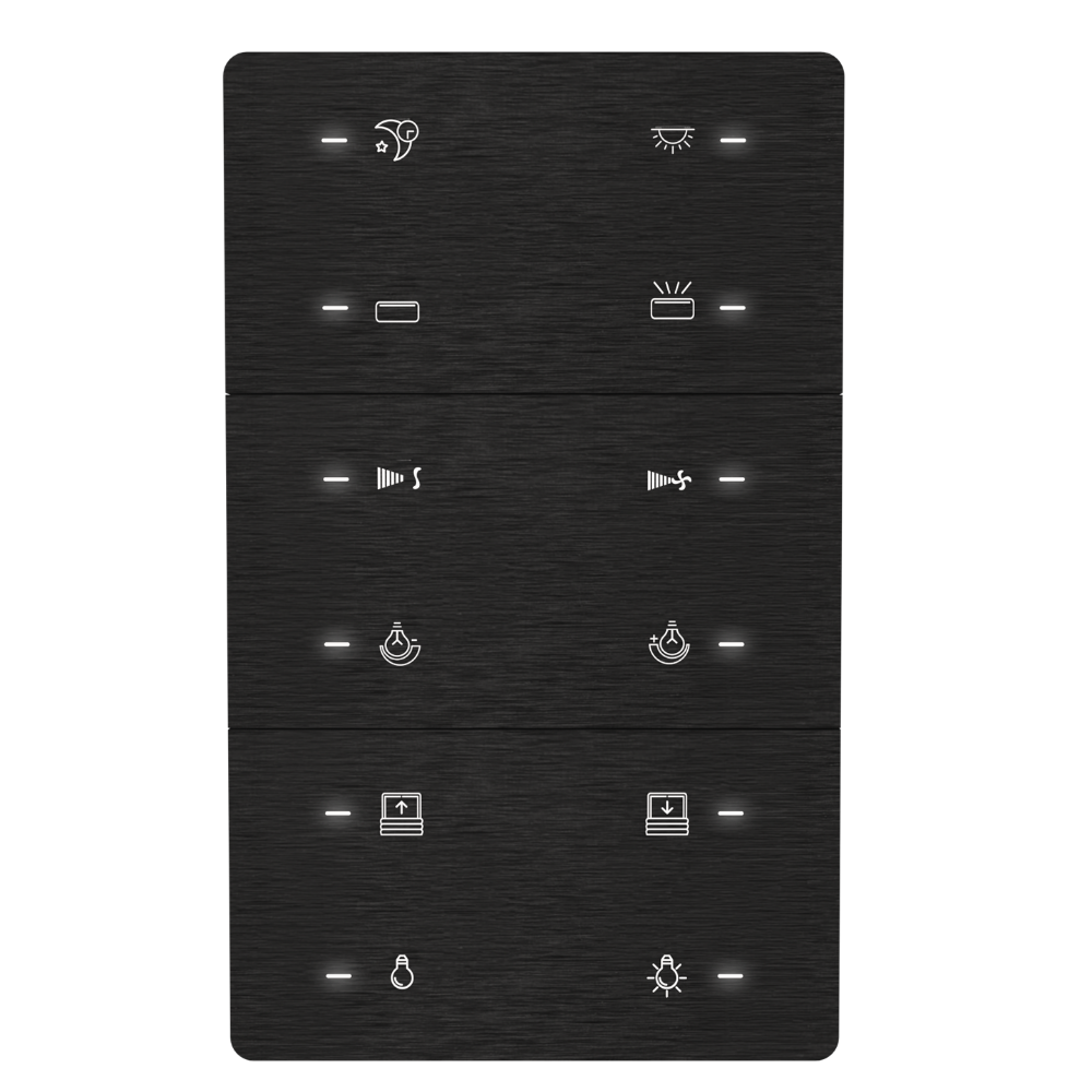 Interra iXm KNX Taster, 12-fach, Aluminium Natur